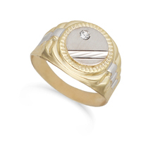 anello chevalier bicolore in oro 18kt sarnioro