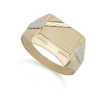 anello chevalier bicolore in oro 18kt sarnioro