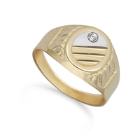 anello chevalier bicolore in oro 18kt sarnioro