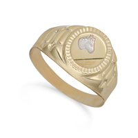 anello chevalier bicolore in oro 9kt sarnioro