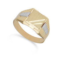 anello chevalier bicolore in oro 9kt sarnioro