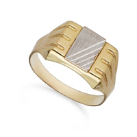 anello chevalier in oro bicolore 9 kt