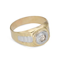 anello chevalier in oro bicolore 9kt sarnioro