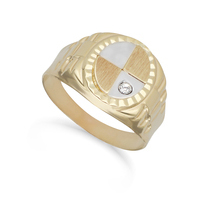 anello chevalier in oro bicolore 9kt sarnioro