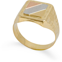 anello chevalier tre colori dell'oro 18kt sarnioro