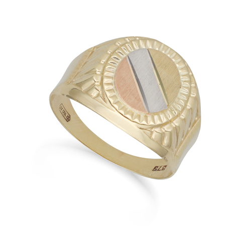 Anello chevalier tre colori dell oro 9Kt SarniOro MDRN001023C9K 98