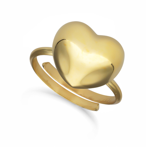 Anello con cuore dorato in argento 925