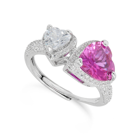 Anello con due cuori outlet