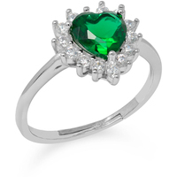 anello cuore in argento925 color smeraldo