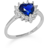 anello cuore in argento925 color zaffiro