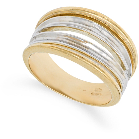 Anello da donna a fascia in oro 9Kt bicolore
