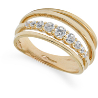 anello da donna a fascia in oro 9kt con zirconi