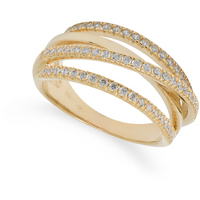 anello da donna a fascia oro giallo 9kt e zirconi 