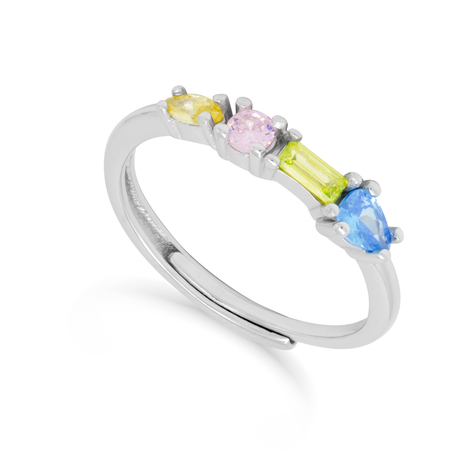 Anello da donna in argento 925 con pietre colorate