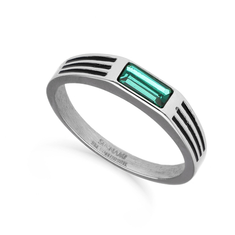 Anello da uomo in acciaio e Malachite Sognami