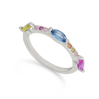 anello donna in argento 925 con zirconi multicolor