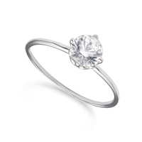 anello donna solitario in oro bianco 9 kt