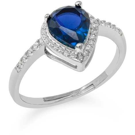 Anello goccia in argento925 color zaffiro