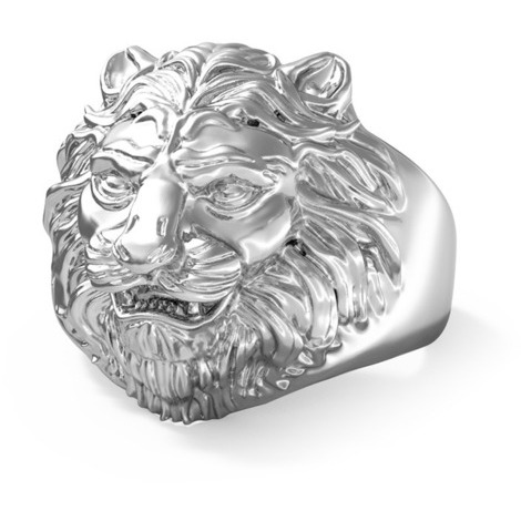 Anello Guess Lion King in acciaio silver JUMR01307JWST60