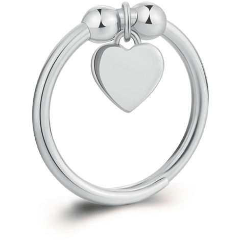 Anello in acciaio con cuore S'Agapò