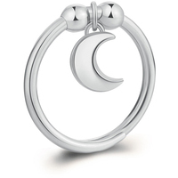 anello in acciaio con luna pendente s'agap