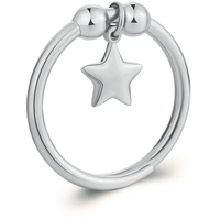 anello in acciaio con stella pendente s'agap 