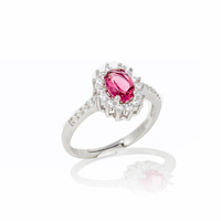 anello in argento925 con cristallo color rubino