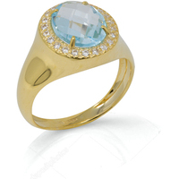 anello in oro 9 kt con cristallo centrale