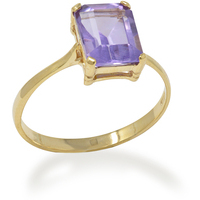 anello in oro 9 kt con quarzo color ametista