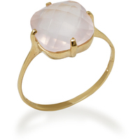 anello in oro 9 kt con quarzo color rosa chiaro