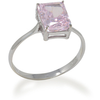 anello in oro 9 kt con quarzo colore rosa chiaro