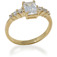 anello in oro 9 kt con zirconi bianchi