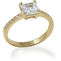 anello in oro 9 kt con zirconi bianchi