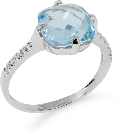 Anello in oro bianco 9 Kt con zirconi