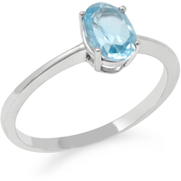 anello in oro bianco 9kt con cristallo celeste