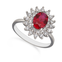 anello kate zirconi e rubino in oro 9kt
