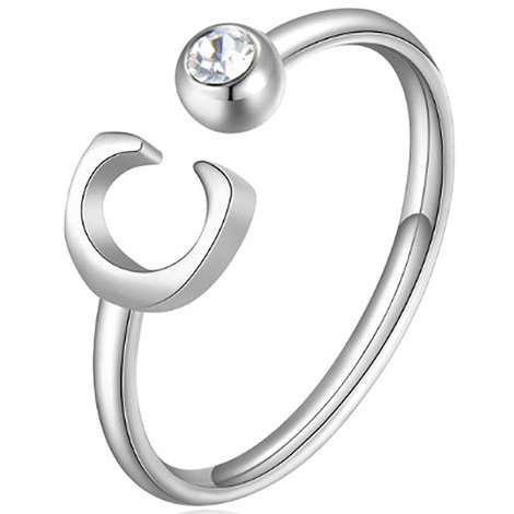 Anello lettera C Sagapo Click