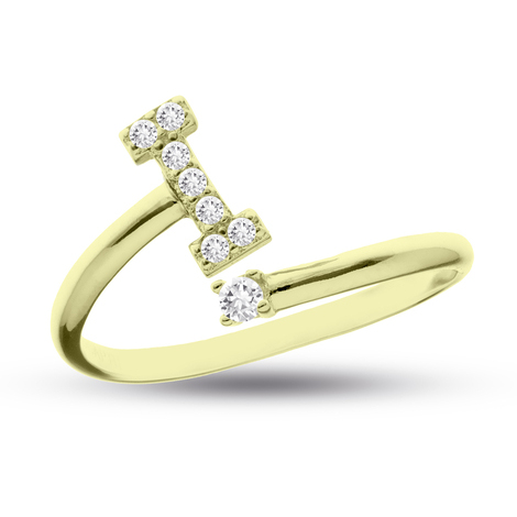 Anello lettera Iin argento 925