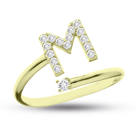 Anello lettera Min argento 925