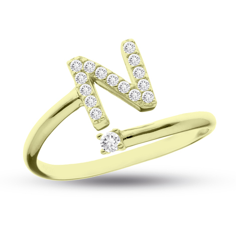Anello lettera Nin argento 925