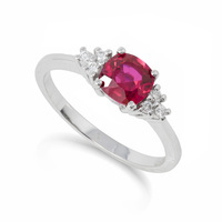 anello oro 9kt con pietra lab grown ruby eureka