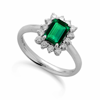 anello oro 9kt lab grown diamond emerald eureka