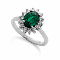 anello oro 9kt lab grown diamond emerald eureka