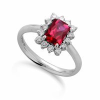 anello oro 9kt lab grown diamond ruby eureka
