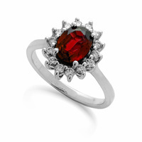 anello oro 9kt lab grown diamond ruby eureka
