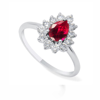 anello oro 9kt lab grown diamond ruby eureka