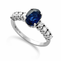 anello oro 9kt lab grown diamond sapphire eureka