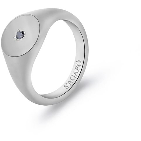 Anello sigillo con zircone S'agapò Tag Me Too