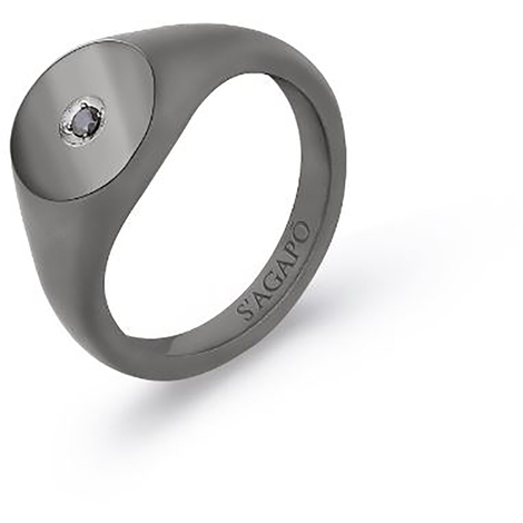 Anello sigillo con zircone S'agapò Tag Me Too