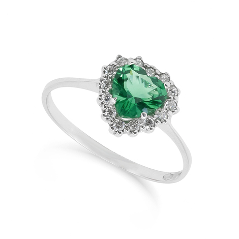 Anello solitario a forma di cuore in oro 9Kt 